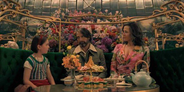 cattiballecter's tweet image. Mads Mikkelsen in a film with an alice in wonderland themed aesthetic I used to pray for times like these