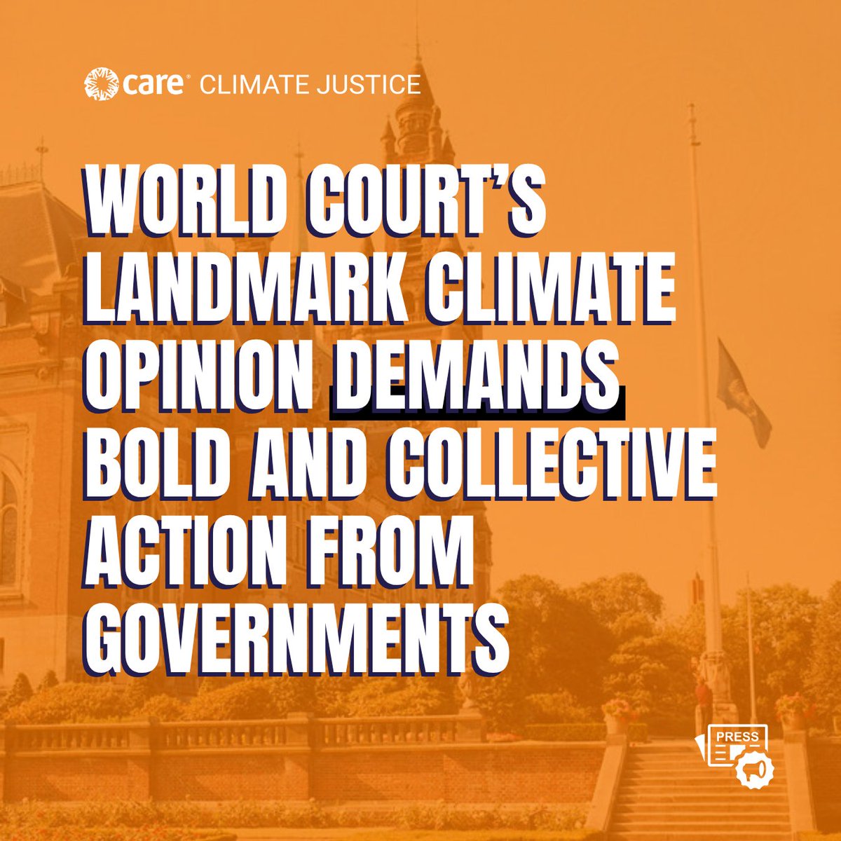 CAREClimate's tweet image. BREAKING 📢: ICJ's Landmark Climate Opinion Demands Bolder Action from Governments Now👇
The International Court of Justice (@CIJ_ICJ) has spoken: governments MUST step up their climate efforts.
🔗CJC's full statement: bit.ly/ICJClimateJul2…
#ClimateJustice #InternationalLaw