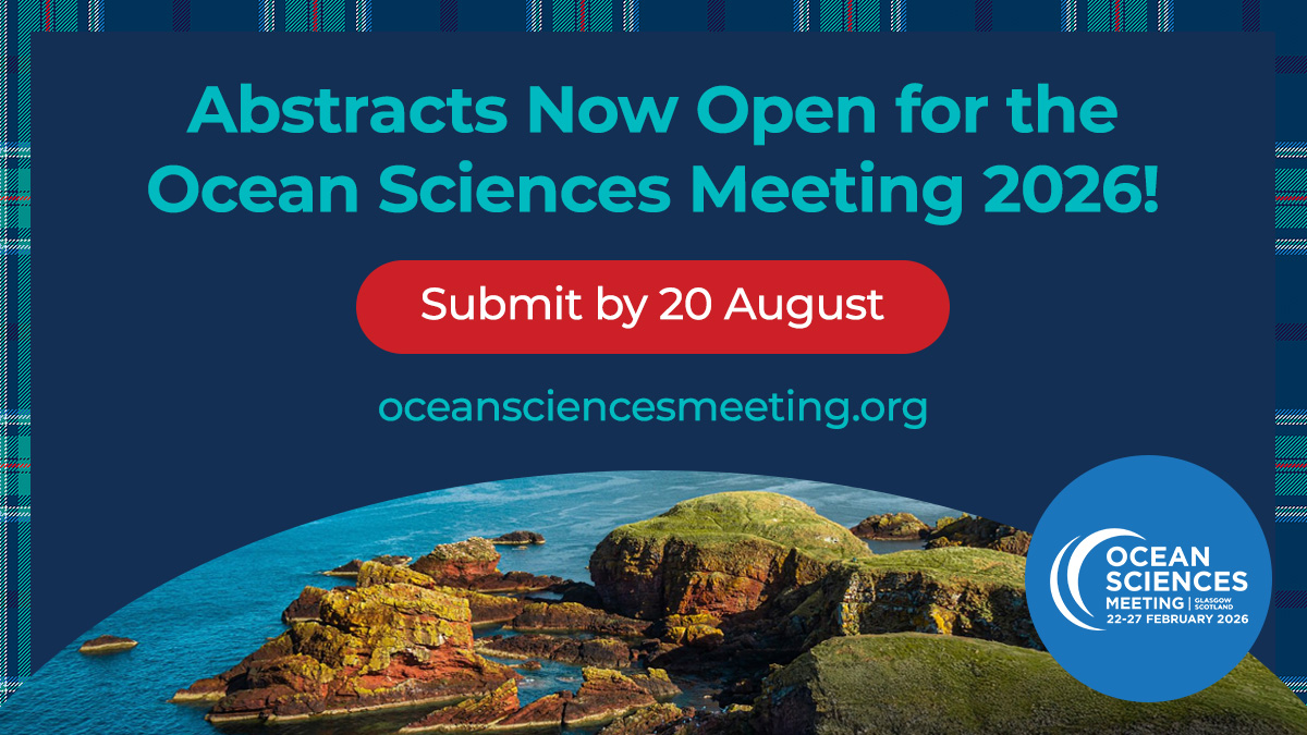 theAGU's tweet image. 🌊 Submit an Abstract to the Ocean Sciences Meeting!🌊
🛑#OSM26 brings together over 5,000 ocean scientists, policymakers and industry leaders from 60+ countries to Glasgow, Scotland in 2026 to advance cutting-edge research and find real-world solutions, and we want you to be…