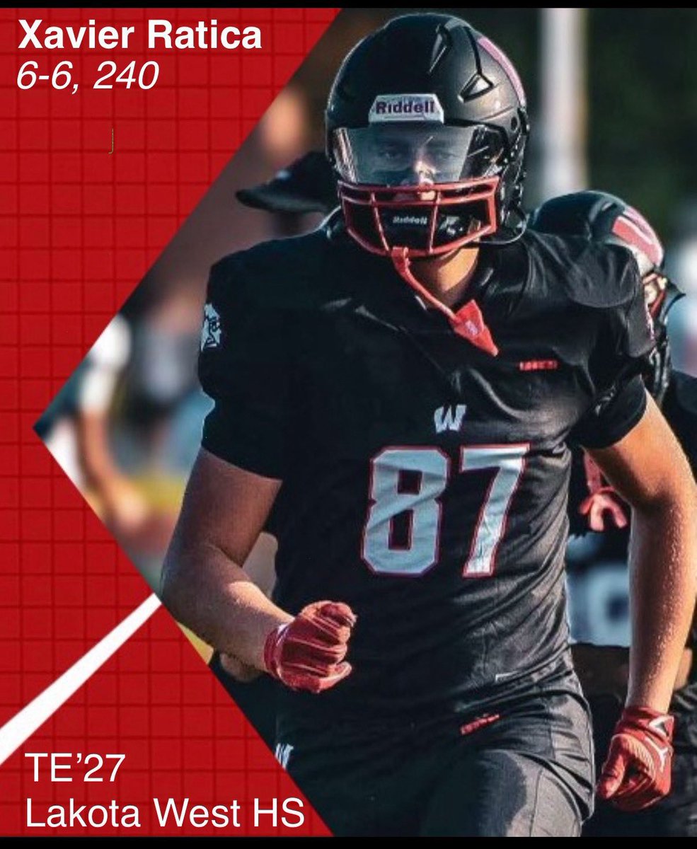 5StarScouting™ (@5starscouting) on Twitter photo 2027 3 ⭐️TE
Xavier Ratica
West Chester, OH.
6-6/240 🎓 4.4 GPA
<a href="/LakotaWestFB/">Lakota West Football</a>
<a href="/xavierratica/">Xavier Ratica</a>
hudl.com/video/3/194990… 2027 3 ⭐️TE
Xavier Ratica
West Chester, OH.
6-6/240 🎓 4.4 GPA
<a href="/LakotaWestFB/">Lakota West Football</a>
<a href="/xavierratica/">Xavier Ratica</a>
hudl.com/video/3/194990…