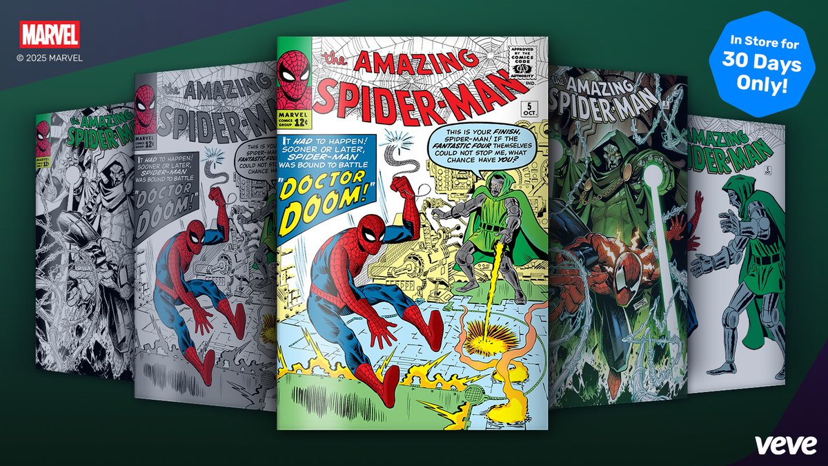 veve_official's tweet image. 🔥🔥 BURN ALERT 🔥🔥
The remaining supply of Amazing Spider-Man (1963) #5 is set to 🔥 BURN from the VeVe store today, 30 days after the initial release!
This is your LAST CHANCE to secure a copy of the first meeting of Spider-Man and Doctor Doom from the VeVe Store 🔗…
