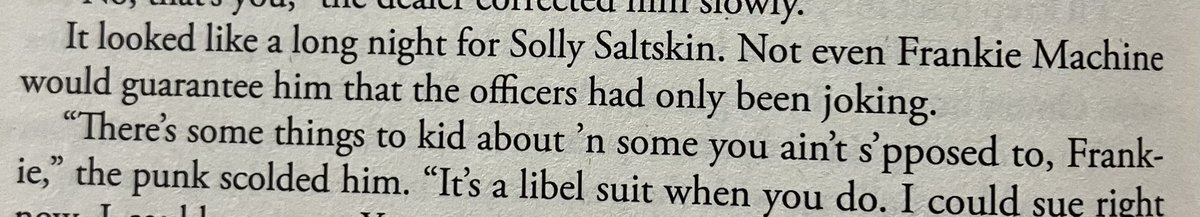 Drewpowell123's tweet image. Started reading Nelson Algren’s The Man With the Golden Arm and mfer is named “Frankie Machine”