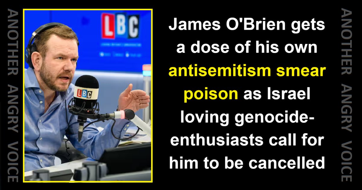 Angry_Voice's tweet image. James O’Brien was one of the leading antisemitism smearers when the tactic was useful to tear down Jeremy Corbyn and wreck the resurgence of democratic socialism under his leadership of the Labour Party
Now the antisemitism smearers have turned on him
open.substack.com/pub/anotherang…