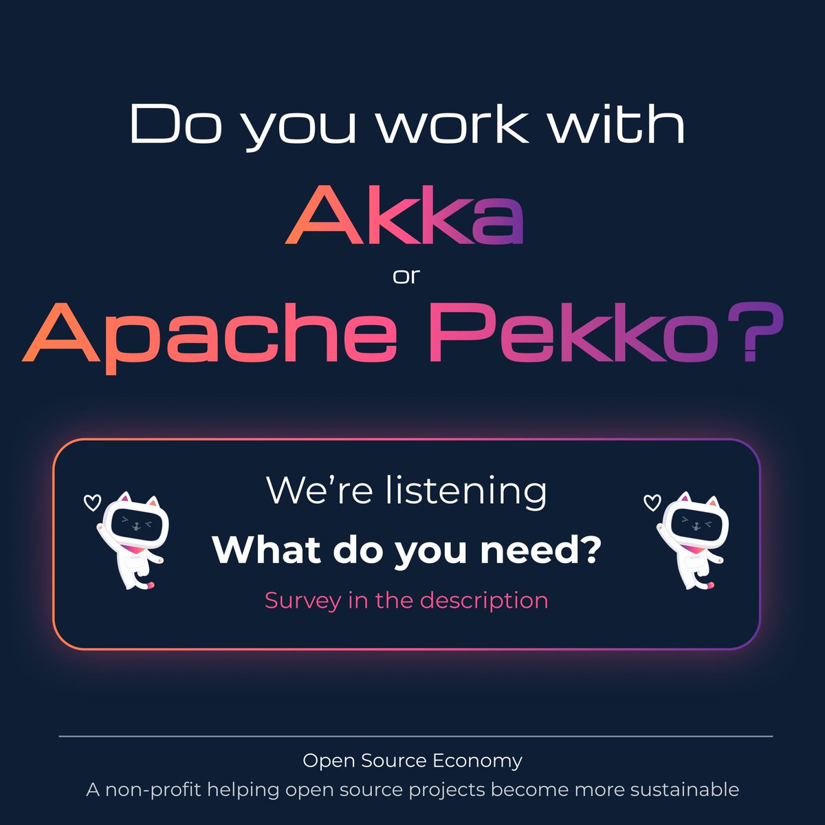 Open Source Economy (@os_economy) on Twitter photo ๐ Akka or Apache Pekko developer?
Weโre supporting <a href="/raboofje/">Arnout Engelen</a>, <a href="/pj_fanning/">PJ Fanning</a> & Matthew de Detrich in keeping #ApachePekko aliveโcommunity-driven & sustainable.
๐ฌ What do you need from us?
๐ Take the survey: forms.gle/gJLJHUvStssXiyโฆ
๐ข Anonymized results will be published ๐ Akka or Apache Pekko developer?
Weโre supporting <a href="/raboofje/">Arnout Engelen</a>, <a href="/pj_fanning/">PJ Fanning</a> & Matthew de Detrich in keeping #ApachePekko aliveโcommunity-driven & sustainable.
๐ฌ What do you need from us?
๐ Take the survey: forms.gle/gJLJHUvStssXiyโฆ
๐ข Anonymized results will be published