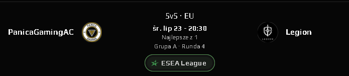 Dzisiaj gramy mecz na esea o 20:30