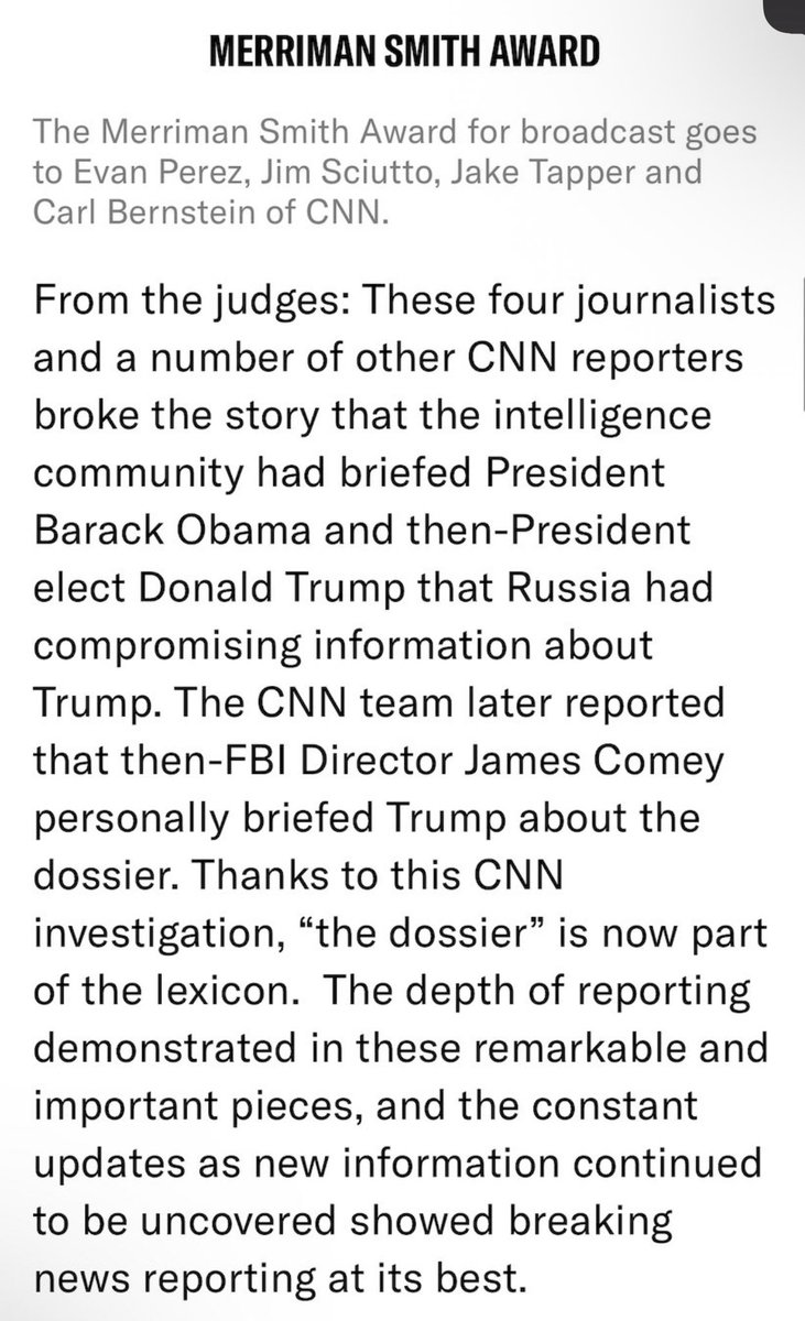 a_newsman's tweet image. Journalists who colluded with the intelligence services in order to undermine the American voter won prestigious awards for things like making the pee tape “part of the lexicon”. None have ever apologized or faced accountability for their role in Russiagate