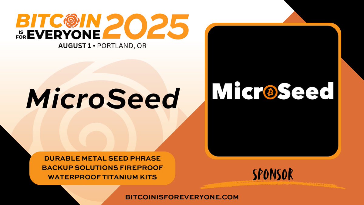 BITCOINisforALL's tweet photo. 🚨 SPONSOR ANNOUNCEMENT 🚨

We're thrilled to welcome @21e15MicroSeed as a SPONSOR of #B4E2025! 🔥

Join us August 1st in Portland! 🌲🏔️🌹
#BitcoinIsForEveryone #BTC #PDX #B4E

Tickets 🎟️ are in the link below! ⬇️ https://t.co/gP4krdAJFq