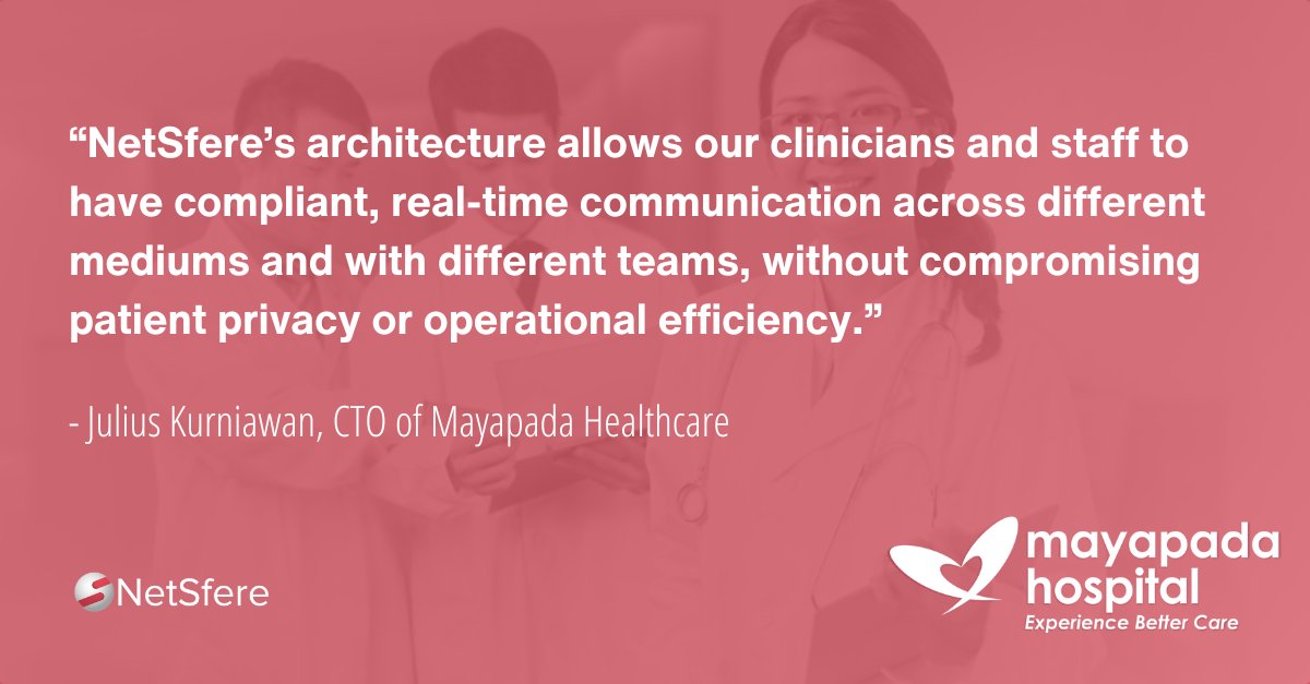 NetSfere - Enabling Communication. (@netsfere) on Twitter photo Mayapada #Healthcare is redefining #patient care in #Indonesia.
We’re proud to support their mission with secure, compliant #communication that keeps patient #data protected and teams #connected.
Learn more about our partnership with <a href="/RSMayapada/">rsmayapada</a>: netsfere.com/Resources/Pres… Mayapada #Healthcare is redefining #patient care in #Indonesia.
We’re proud to support their mission with secure, compliant #communication that keeps patient #data protected and teams #connected.
Learn more about our partnership with <a href="/RSMayapada/">rsmayapada</a>: netsfere.com/Resources/Pres…