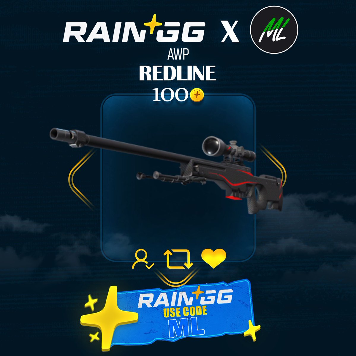 💸RAINGG GIBWAY TIME💸
100c GIVEAWAY ON <a href="/raindotgg/">Rain.gg</a> 

Requirements:
✅- FOLLOW <a href="/raindotgg/">Rain.gg</a> &amp; <a href="/CodeML_/">ML</a> 
✅- REPLY With your RAIN ID
✅- LIKE
✅- REPOST
💚- (Not Required) USE CODE "ML" ON RAINGG

Rolling Winner in 7 Days 💚 Best of Luck!