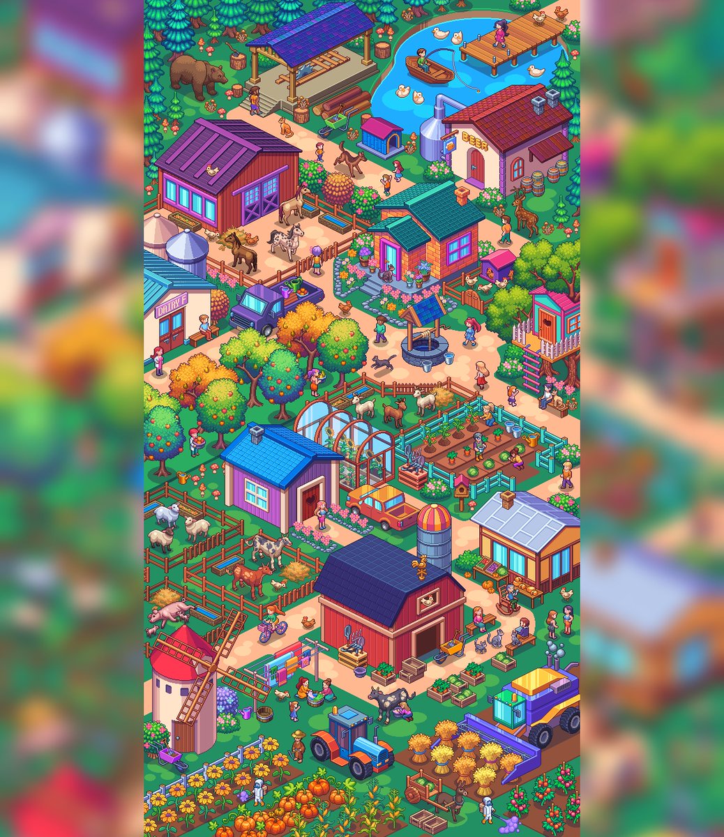 TaseMiru's tweet photo. Game location “Farm” for mobile game

#pixel #digitalart #illustration #drawing #artwork #pixelart #8bit #aseprite #pixelartwork #ドット絵 #landscape #gameart #sprites #props https://t.co/c2N8RrNgDn