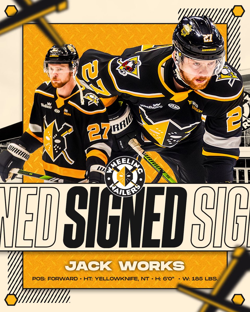 WheelingNailers's tweet image. 🚨 HARD WORK, WORK! 🚨
OFFICIAL: The Wheeling Nailers have signed F Jack Works for the 2025-26 Season!
#SteelTheMoment