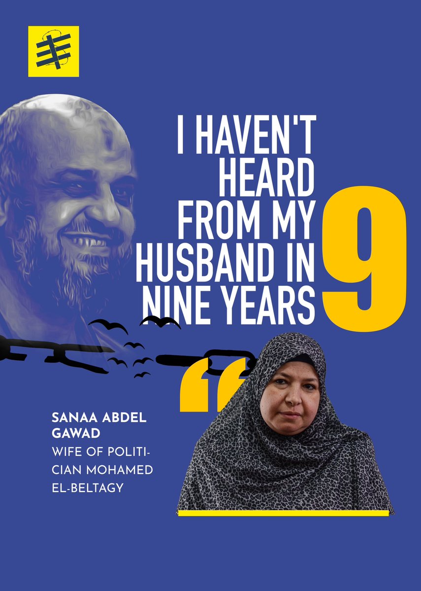 FreeThemAll_'s tweet image. Sanaa Abdel Gawad:
I haven't had any visits from my husband, Dr. Mohamed El-Beltagy, for nine years.
I don't even get written messages from him, and there's no communication between him and the family.
#FreeThemAll
#Egyptian_hell
@AnwenHughesNYC
@AnnuMayor
@garland_paige