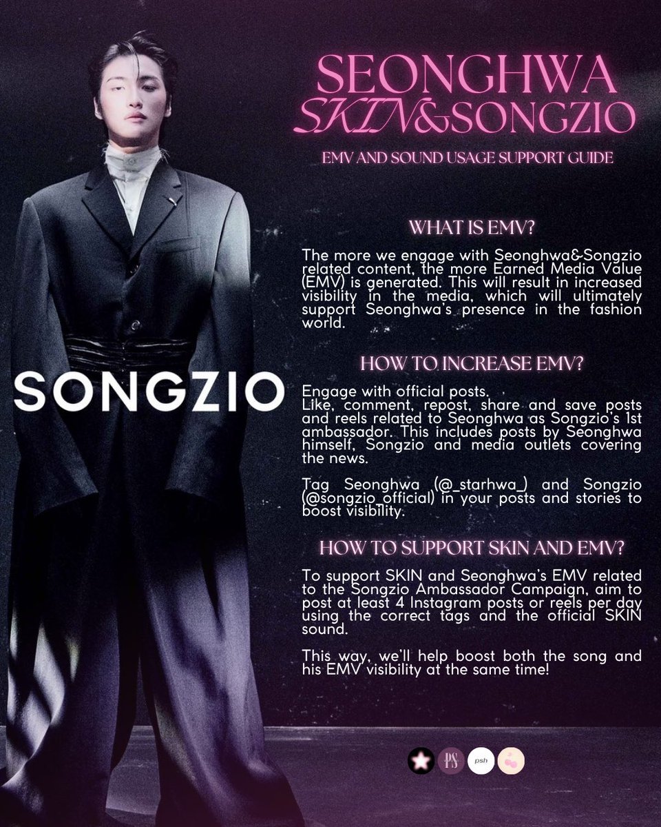 seonghwabase's tweet image. —ATINYs, let’s work together to boost Seonghwa’s EMV for his campaign as SONGZIO’s 1st Ambassador and push Skin’s sound on IG! 🤍
Here’s a quick guide on how to increase his EMV (Earned Media Value) and contribute to Skin’s popularity on IG at the same time!
#SeonghwaXSongzio…