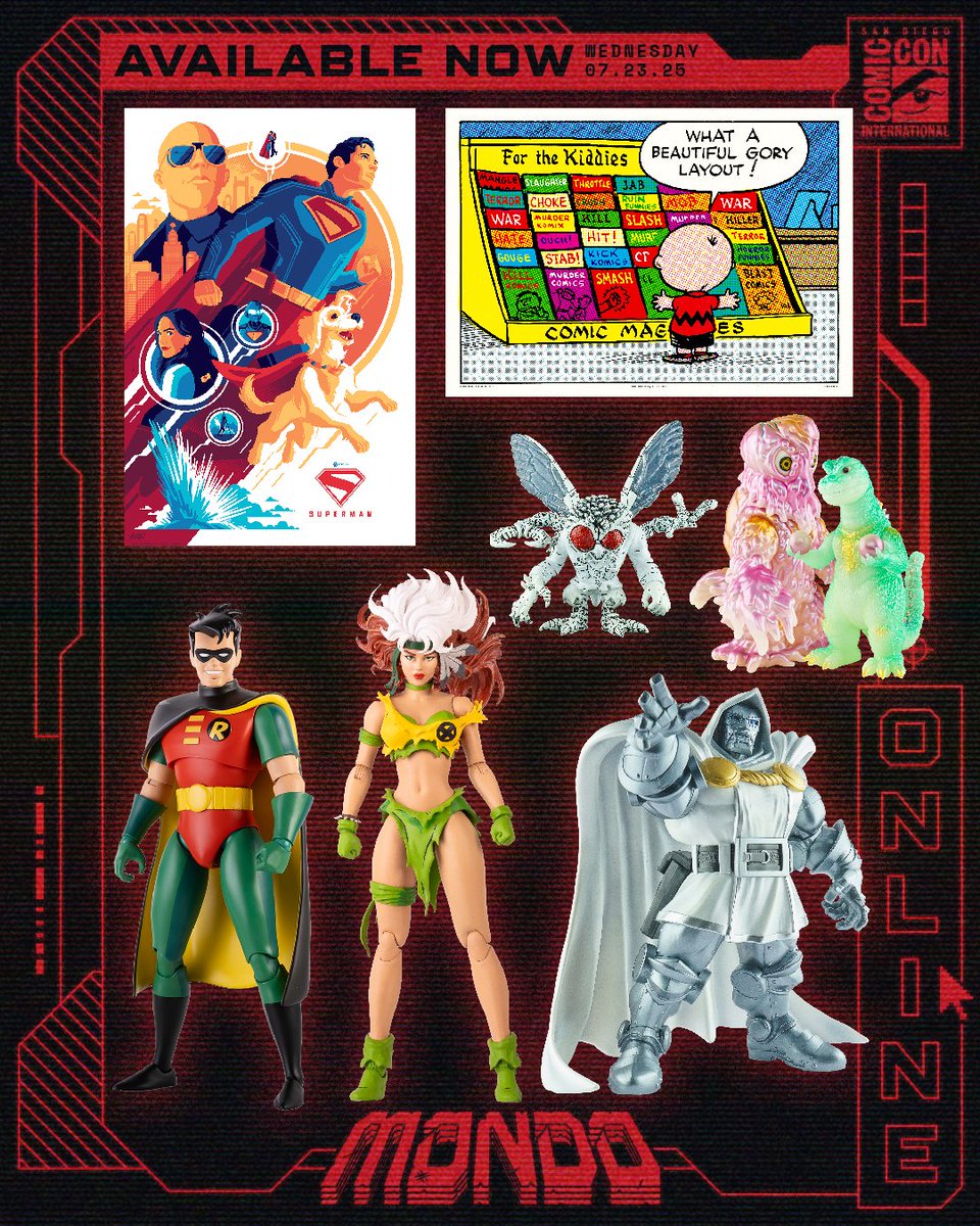 MondoNews's tweet image. The wait is over!
Our SDCC Day 1 Online and Booth Exclusives are on sale now.
See more details and keep up with all our SDCC drops at
mondoshop.com/pages/san-dieg….