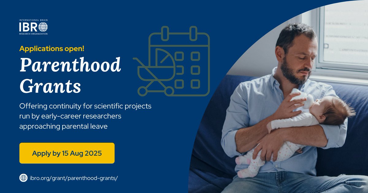 IBROorg's tweet image. 👨🍼 Are you balancing early parenthood & #neuroscience research?
IBRO Parenthood #Grants support early-career researchers to ensure research continuity.
Find out more: ibro.org/grant/parentho…
#IBROinAsiaPacific #IBROinUSCanada #IBROinAfrica #IBROinLatAm #IBROinEurope