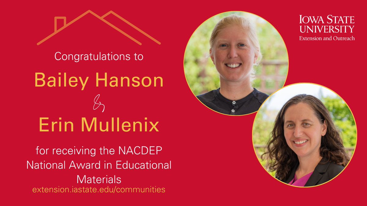 🎉 Congrats to Bailey Hanson &amp; Erin Mullenix—2025 NACDEP National Award Winners North Central Region for Educational Materials! 
Their “Dollar Bill Tool” helps communities see how cities invest each $1 of revenue. 💵 
#StrongIowa #Award #Extension #Localgov #Data  #DataEducation