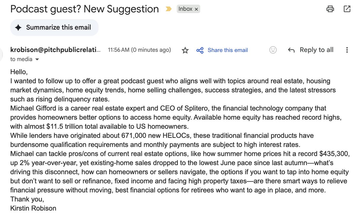 girdley's tweet image. The number of people trying to guest on podcasts as a growth strategy is reaching an all-time high.
I've gotten 4 of these today already.