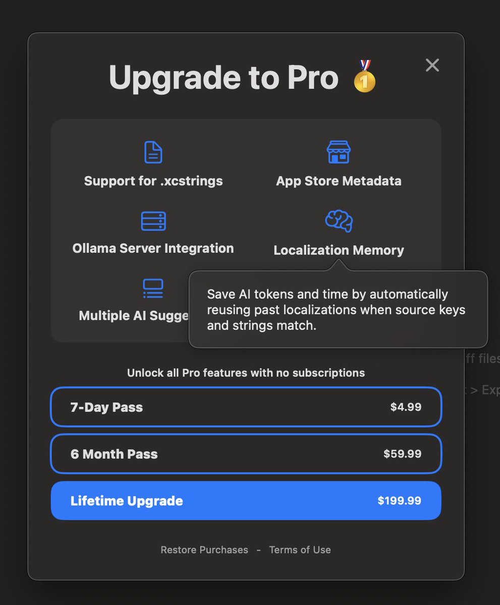 CodeWerm's tweet image. I’ve updated my new paywall with the feedback from this community, what do you think about it now?
I removed a lot of the bloat by changing the benefits layout to a grid with only a short description, on hover the full description appears and simplified the purchase buttons too.