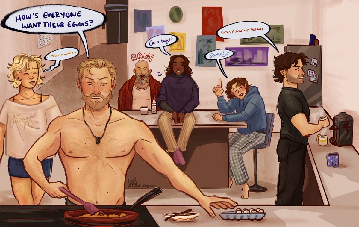 a_stagsart's tweet image. good morning happy team breakfast