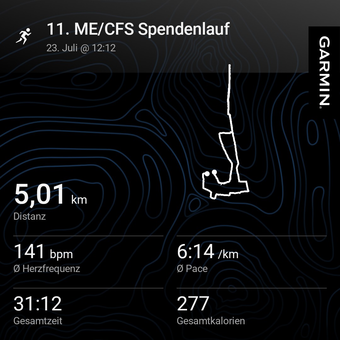 ASpooner85's tweet image. Ich muss sagen: Schweiß auf Brandwunden ist auch ein relativ unangenehmer Schmerz.
11. #MECFS Spendenlauf daher bisschen kürzer.