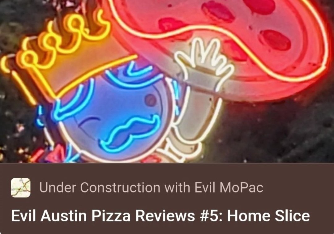 EvilMopacATX's tweet image. Is Austin's Home Slice Pizza as great as its lofty reputation suggests?
My latest review takes on this question here 👇
open.substack.com/pub/evilmopaca…