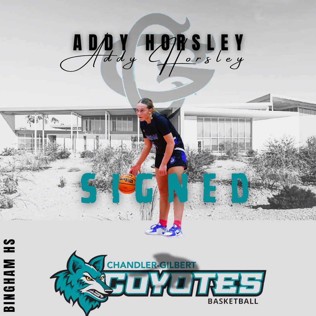 Welcome Addy Horsley, to our Family. She comes to us from Bingham HS in South Jordan, Utah. She was a 6A All-Tournament Team Selection, 1st Team All-State, Region MVP, and she amassed over 1300 points in her HS career!  #CGCC #GoYotes #WinTheDay #WBB #Smart #Tough #Discipline
