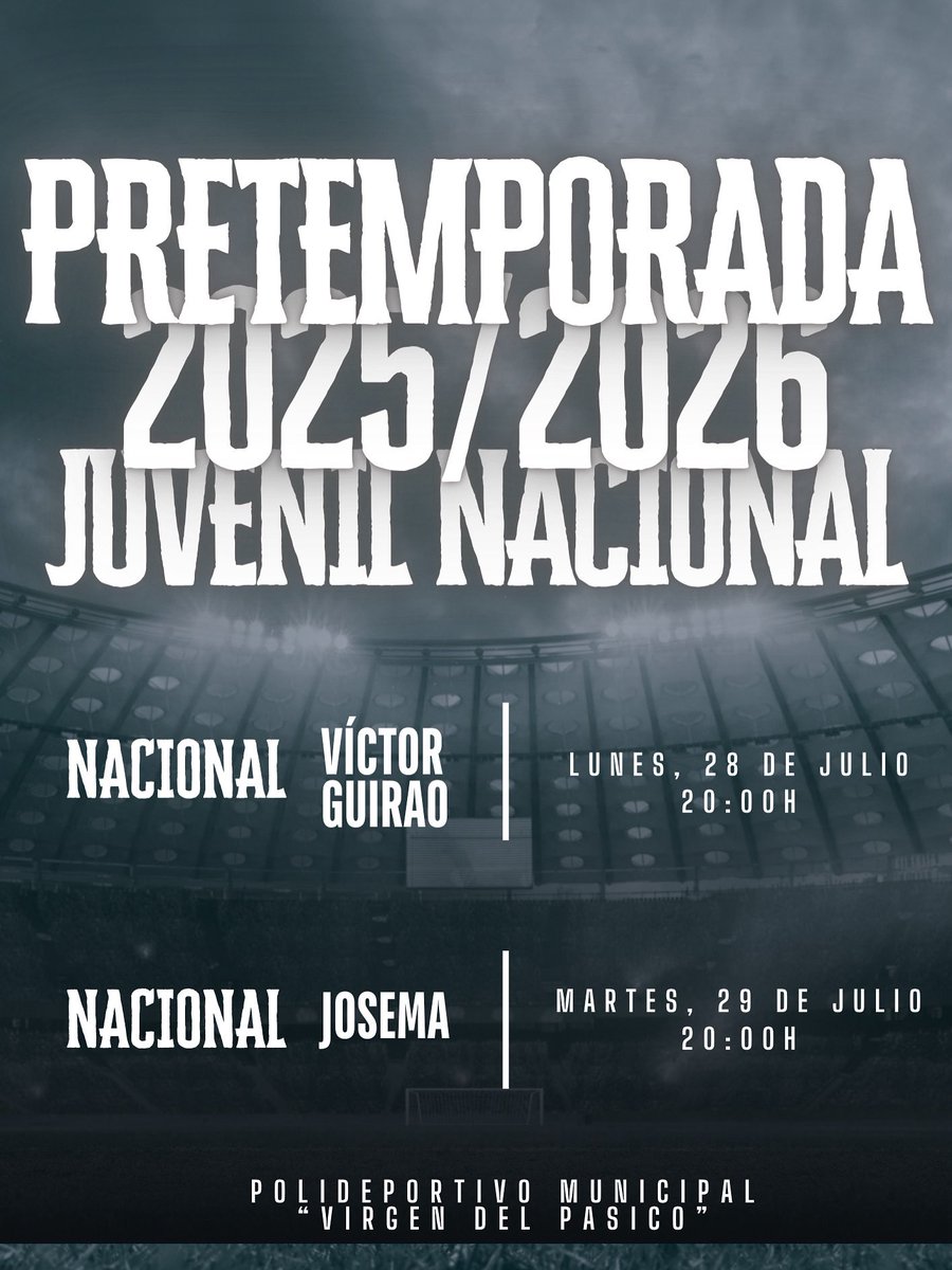 🔥⚽ ¡𝐀𝐫𝐫𝐚𝐧𝐜𝐚 𝐥𝐚 𝐩𝐫𝐞𝐭𝐞𝐦𝐩𝐨𝐫𝐚𝐝𝐚! ⚽🔥

Nuestro 𝗝𝘂𝘃𝗲𝗻𝗶𝗹 𝗡𝗮𝗰𝗶𝗼𝗻𝗮𝗹 vuelve al césped con más ganas que nunca.

📍 Nuevos retos
📅 Nuevos objetivos
❤️💙 Misma ilusión 

#JuvenilNacional #Pretemporada2526