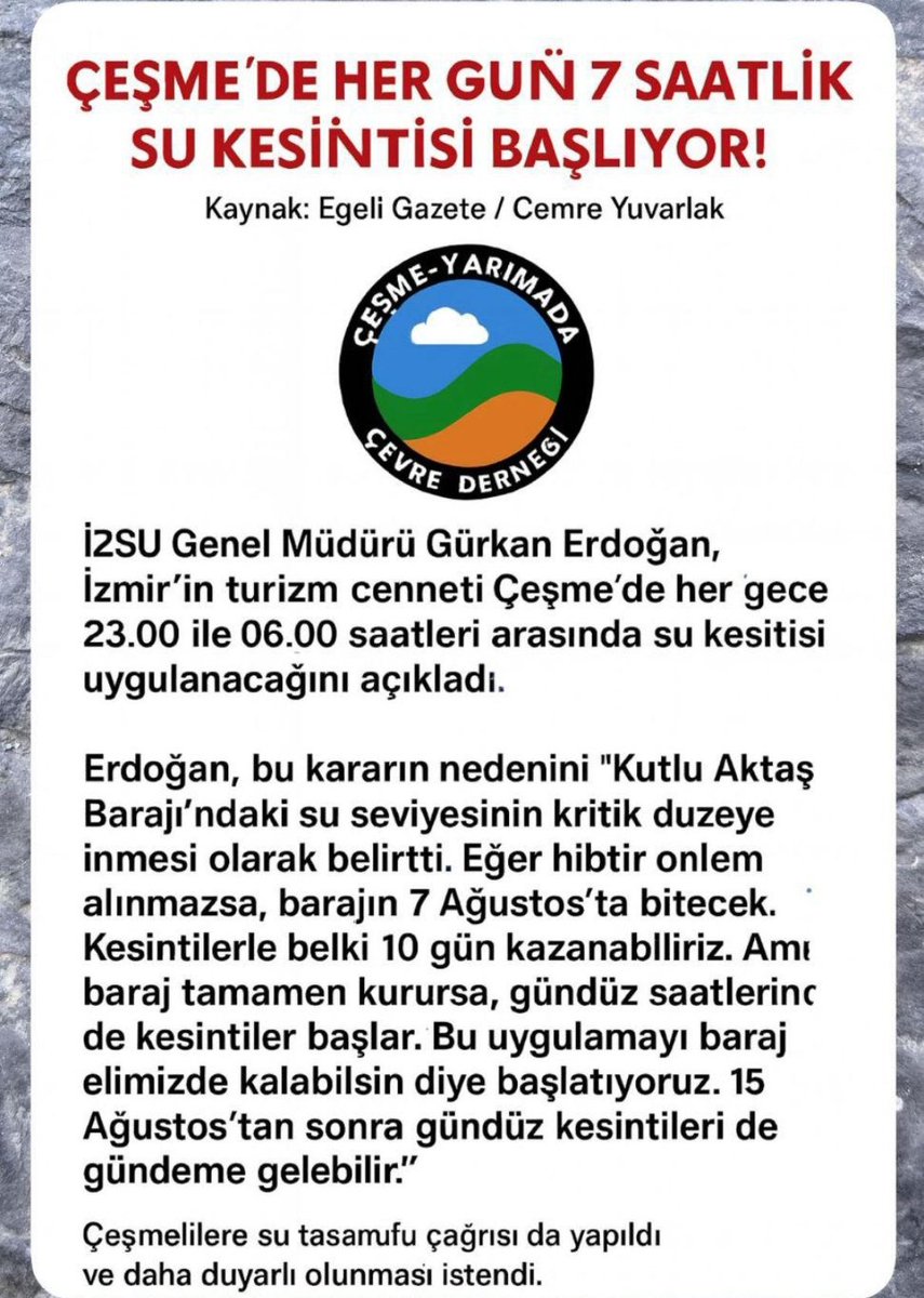 Eğer bu haber doğru ise bu utanç size yeter <a href="/eczozgurozel/">Özgür Özel</a> <a href="/drcemiltugay/">Dr. Cemil Tugay</a> <a href="/laldenizlicesme/">Lâl Denizli</a> <a href="/herkesicinCHP/">CHP 🇹🇷</a> <a href="/izmirbld/">İzmir Büyükşehir Belediyesi</a> <a href="/cesmebld/">Çeşme Belediyesi</a>  halkçı belediyenin önceliğini halkın yaşam standardını yükseltmek olmalı konser, festival değil.