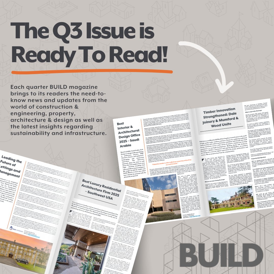 The Q3 issue is now available! ✨

Here we present you with the latest developments within the realm of architecture, property management and lettings, smart home technology, landscaping, and so much more. 🏢 

Read it here 👉 zurl.co/rvKeL

#BUILD #Issue #Q3