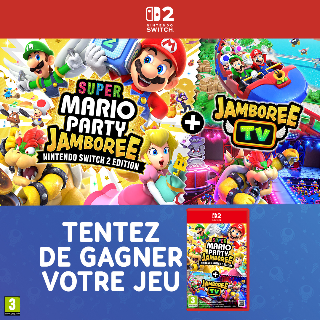 Pour la sortie de Super Mario Party Jamboree Nintendo Switch 2 Edition + Jamboree TV, on vous propose un petit jeu concours pour tenter de gagner votre jeu ⤵️

🎲 Like⁣⁣⁣, RT &amp; Follow <a href="/Micromania_Fr/">Micromania-Zing</a>
🎲 Mentionner en réponse un ami avec #MicromaniaJamboree

TAS dans 7 jours 🍀