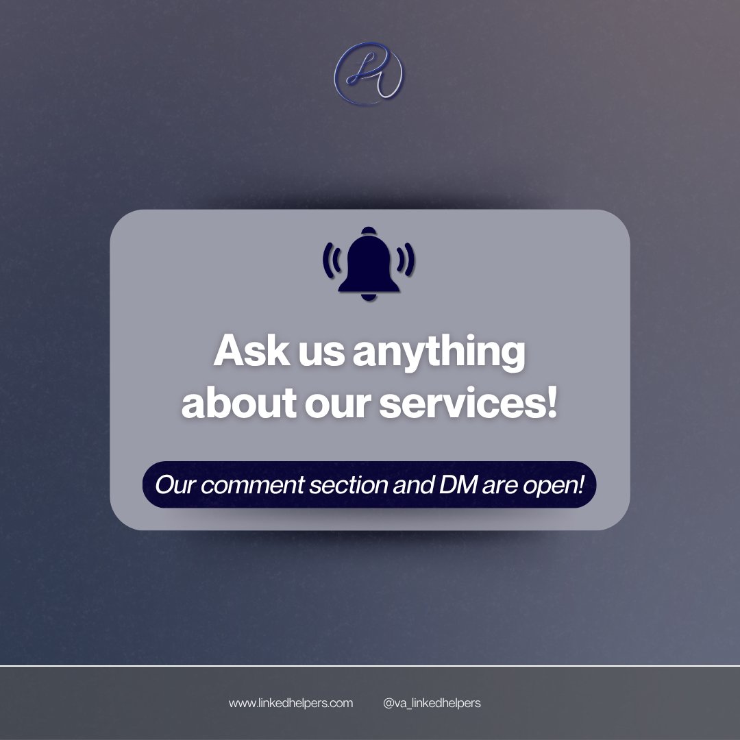 LinkedHelpers's tweet image. Got questions about our administrative, social media, call center, or graphic design services? We’re here to help! 

Get Linked 🤝🏼

#business2025 #businesssolutions #virtualsupport #LinkedHelpers #getlinked #entrepreneurlife #businessfounder #entrepreneurship