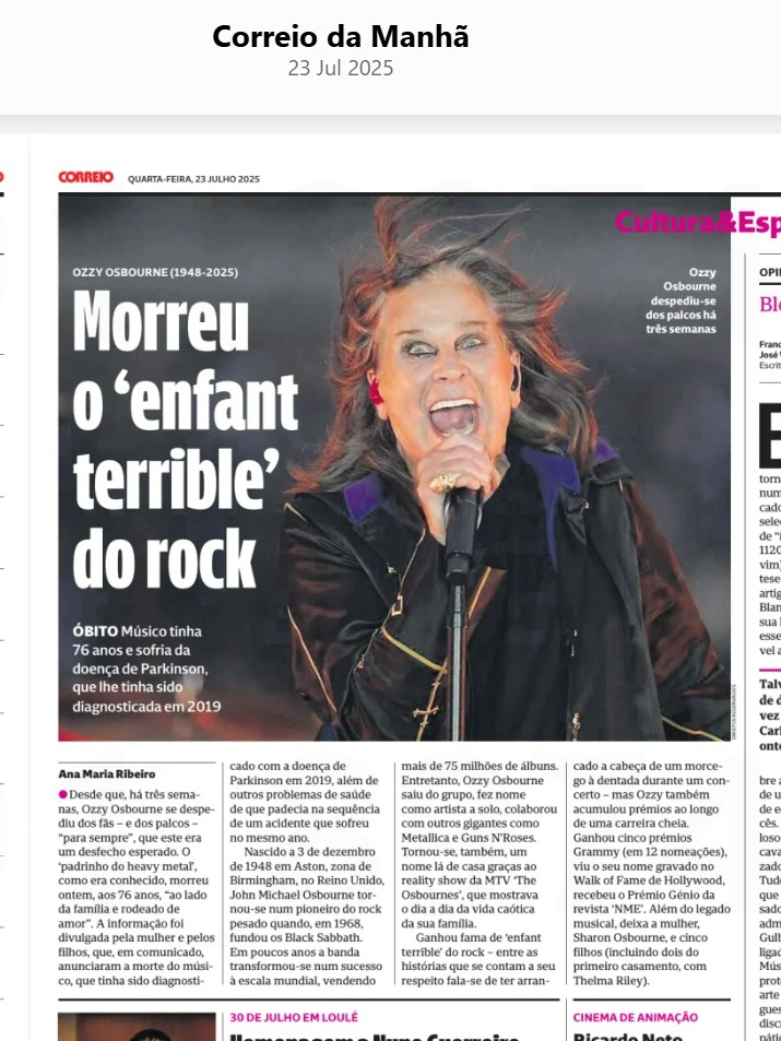 IanLloydRoyal's tweet image. The death of Birmingham&apos;s favourite son #OzzyOsbourne has received global coverage. Lt to Rt - #Argentina, #Denmark, #Quebec, #Portugal