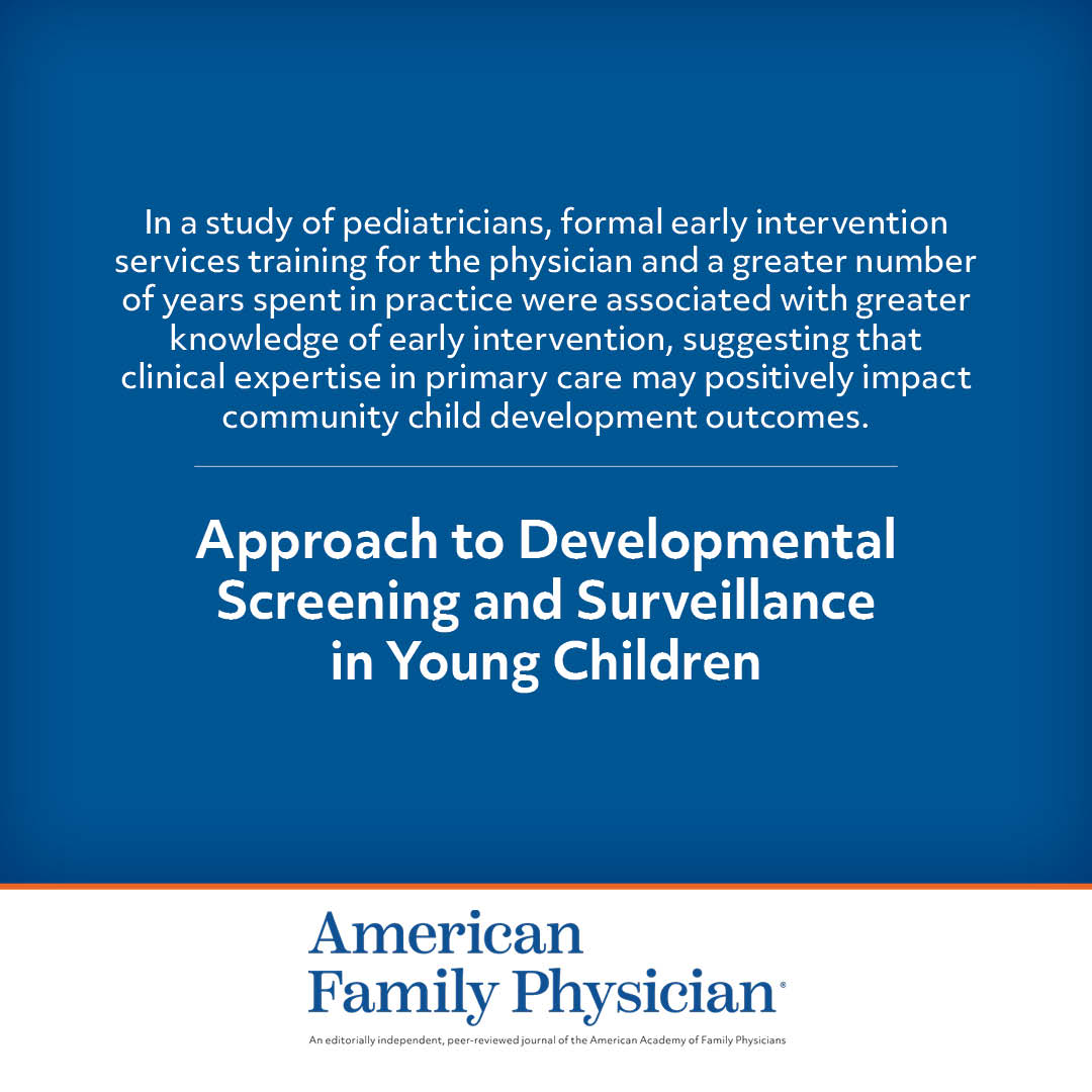AFPJournal's tweet image. Early childhood development focuses on physical well-being, motor skills development, social interaction patterns, and attainment of specific cognitive and communication skills. Learn more: bit.ly/4f4gQsD #FamilyMedicine #AFPJournal