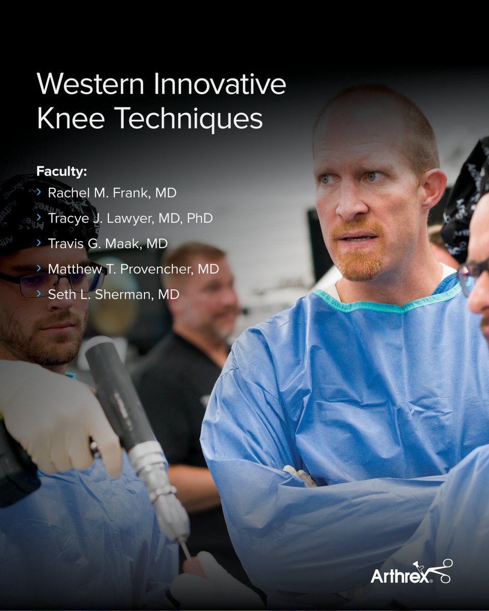 ArthrexMedEd's tweet image. Join us on Friday, September 5, 2025, in Englewood, Colorado, for our Western Innovative Knee Techniques course! Led by expert faculty, attendees will explore the latest techniques and science-backed advancements in sports medicine knee techniques.
View agenda and register now:…