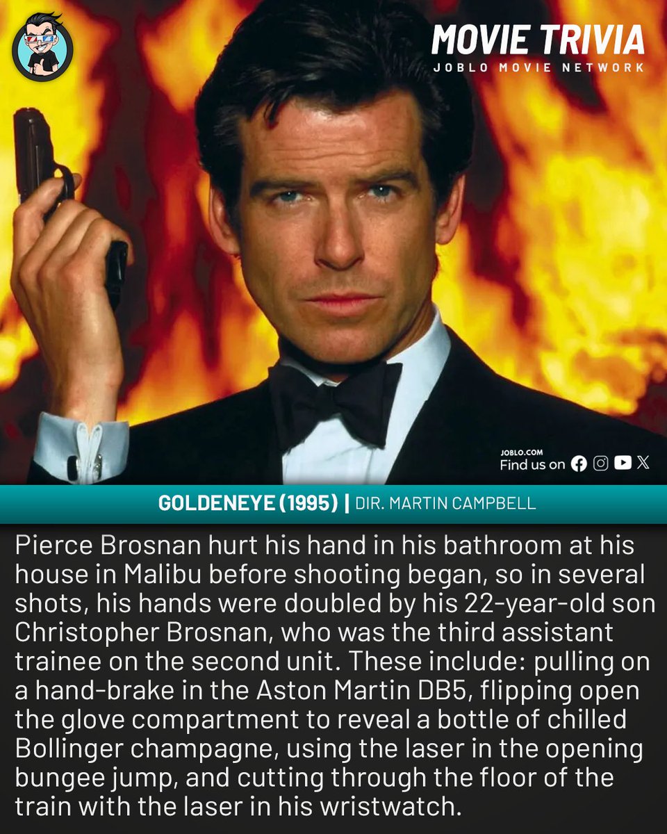 joblocom's tweet image. Movie trivia: Goldeneye (1995). 🎥
#JoBloMovies #JoBloMovieNetwork #MovieTrivia #Goldeneye