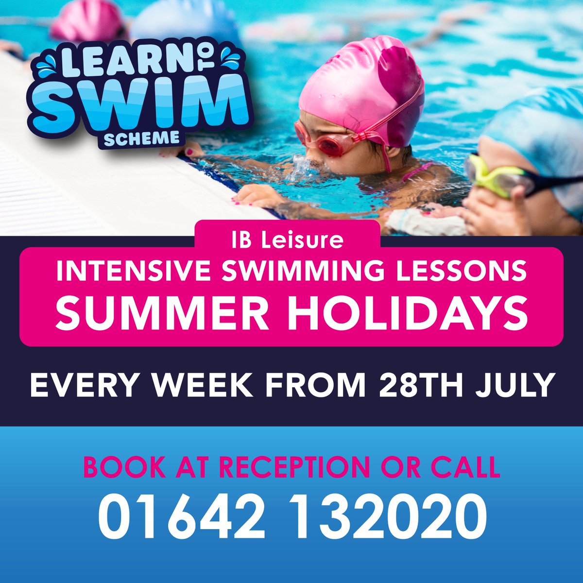 TeesActive's tweet image. 🏊Spaces still available for Intensive Learn to Swim lessons at IB Leisure over the summer holidays ☀️

📅 Find out more about stages and times at teesactive.co.uk/swimming-cours…

Book now at reception or call 01642 132020 📞