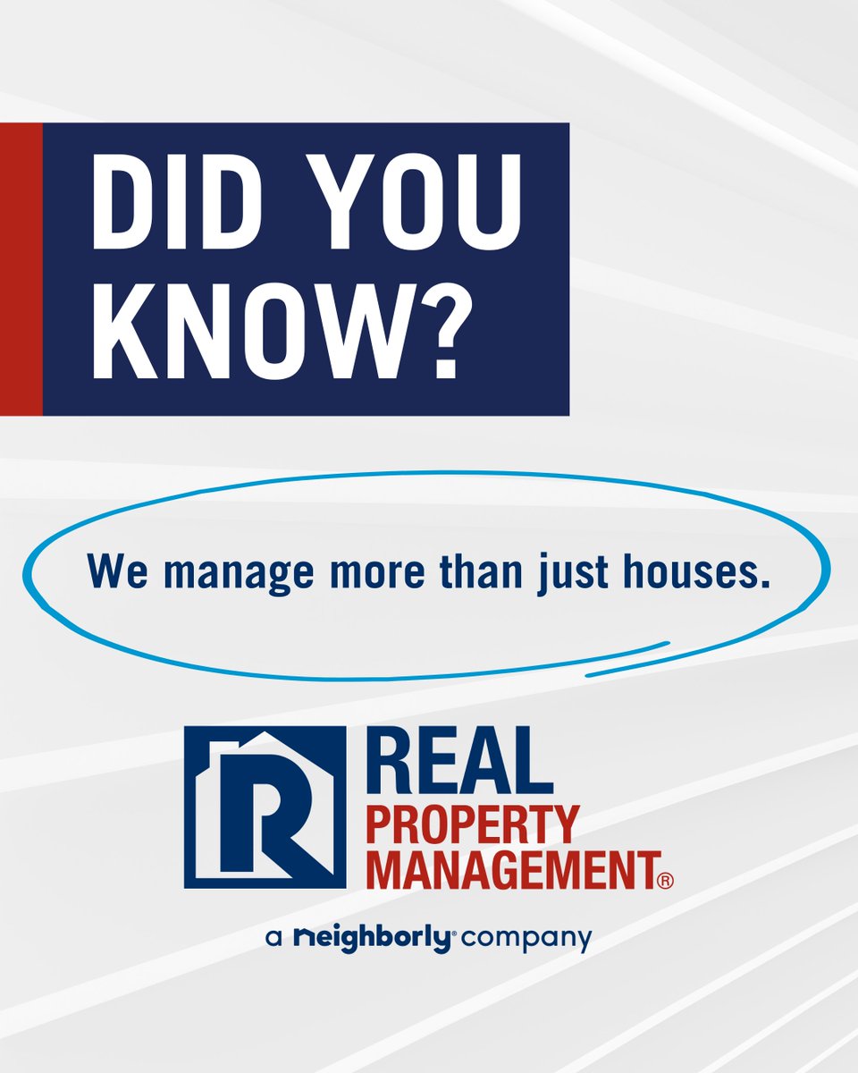 RealPropertyMgt's tweet image. Think of us as your property partner.

At Real Property Management®, we take care of your assets so you can focus on what matters most.

#RealPropertyManagement #Neighborly #PropertyPartner #StressFreeOwnership #RentalSupport