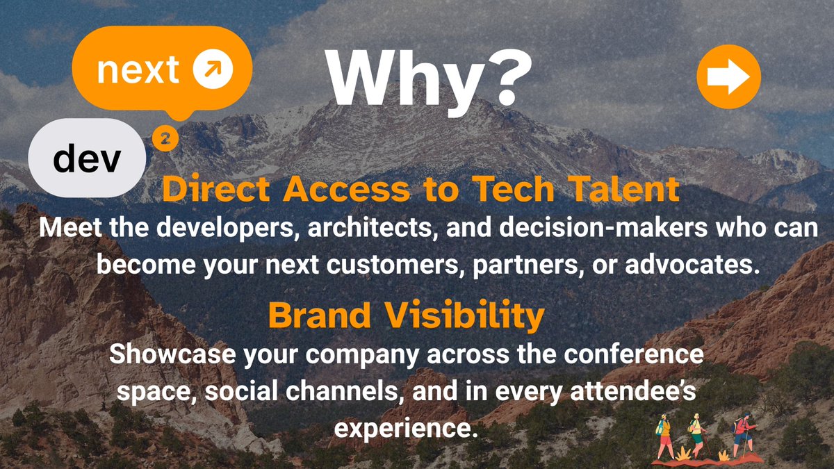 dev2next's tweet image. Looking to grow your brand, connect with developers, and make an impact? Here's why you should support dev2next 2025 this Fall! 🙌
Request a brochure here- dev2next.com/supporters
🎟️ Get tickets- dev2next.com
📅 September 29- October 2 Colorado Springs