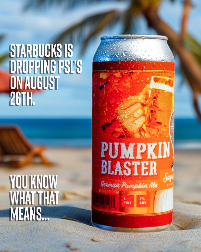 We know. It’s 90+ degrees and someone just said pumpkin spice.

We also know this: every year, people say it’s too soon.

And every year… we make Pumpkin Blaster anyway.

Not today. But soon.
Because if we didn’t… you’d ask us when it’s coming.🍻