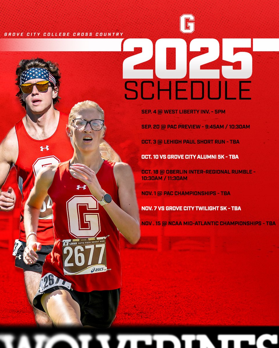GCC_Wolverines's tweet image. The 2⃣0⃣2⃣5⃣ @GCC_XCTF schedule!

#WolverinesTogether