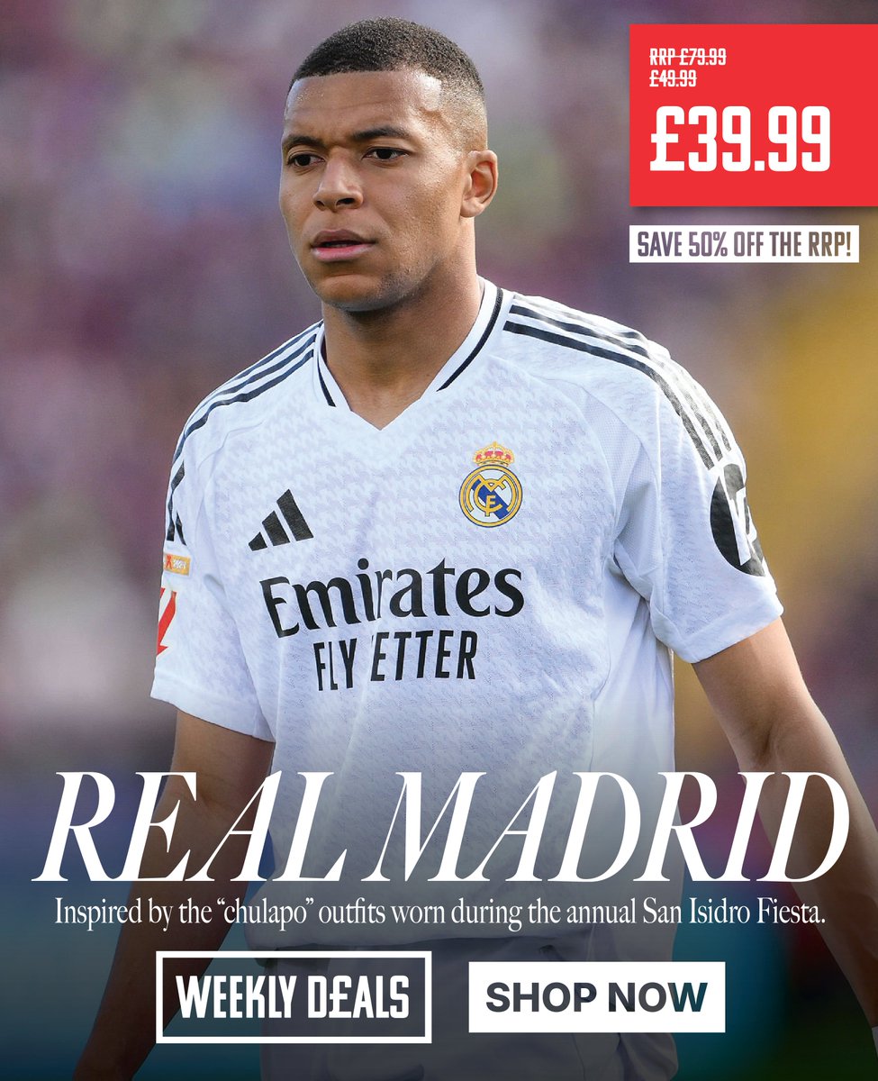 classicshirts's tweet image. ๐จ Weekly Deals 24 Hour Reminder ๐จ
Your last chance to save 50% off last season's Real Madrid home shirt as well as some other great products!
Donโt miss out on a bargain!
๐Shop Here - ow.ly/lLfJ50WjI6T