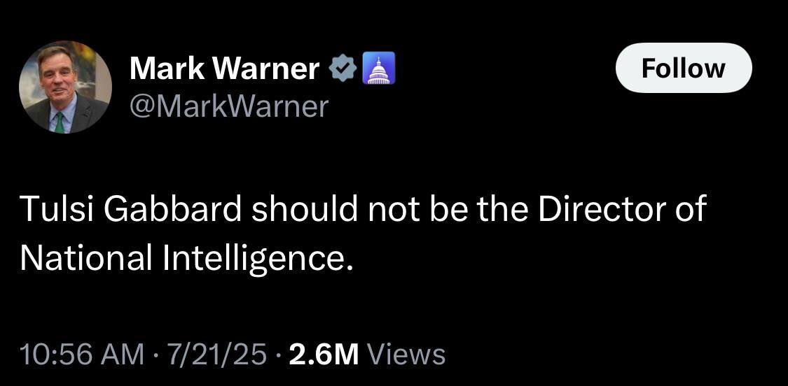 Chaos Coordinator (@idontexisttore) on Twitter photo Why is <a href="/MarkWarner/">Mark Warner</a> talking?
He was texting with Christopher Steele go between Waldman helped manufacture the Russia dossier <a href="/DNIGabbard/">DNI Tulsi Gabbard</a> I have the texts- you have the texts - let’s ask him about it cause he’s running his mouth. Why is <a href="/MarkWarner/">Mark Warner</a> talking?
He was texting with Christopher Steele go between Waldman helped manufacture the Russia dossier <a href="/DNIGabbard/">DNI Tulsi Gabbard</a> I have the texts- you have the texts - let’s ask him about it cause he’s running his mouth.