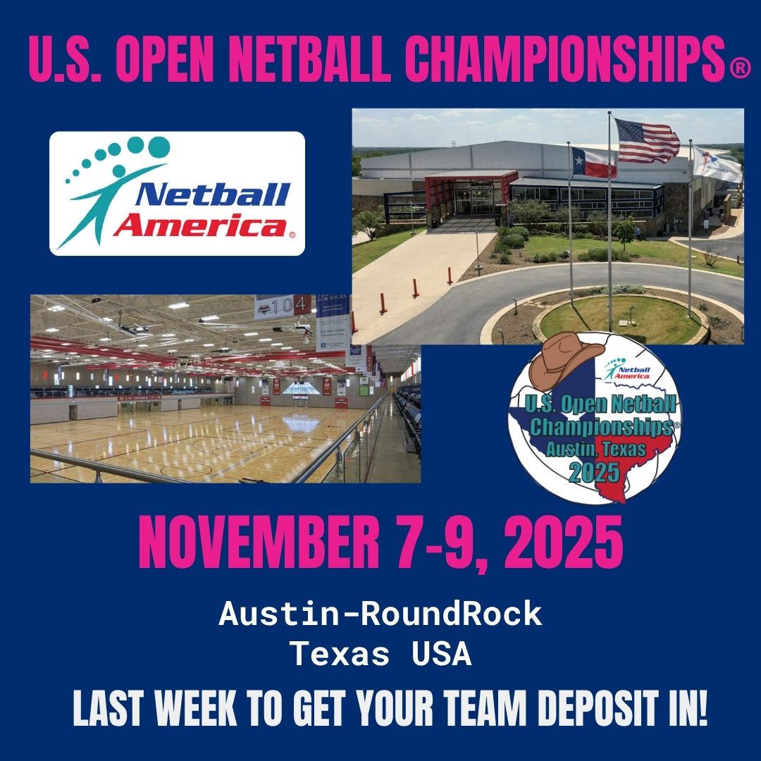 Netball America (@netballamerica) on Twitter photo Deadline to get Team Deposit in for #NetballAmerica
2025 U.S. Open Netball Championships® is July 31.
Email 👉 USOpen@NetballAmerica.com
<a href="/usopennetball/">U.S. Open Netball</a> #USOpen #USOpenNetball #NetballFamily #RoundRock #Austin #Netball #usanetball #NetballTournament Deadline to get Team Deposit in for #NetballAmerica
2025 U.S. Open Netball Championships® is July 31.
Email 👉 USOpen@NetballAmerica.com
<a href="/usopennetball/">U.S. Open Netball</a> #USOpen #USOpenNetball #NetballFamily #RoundRock #Austin #Netball #usanetball #NetballTournament