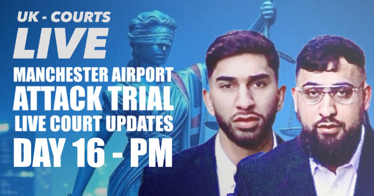 UKCourtsLive's tweet image. 🔴 DAY 16: Afternoon Session — No Proceedings Today
Despite plans for a 2:15pm sitting, court did not resume this afternoon.
We’ll be back in court tomorrow. Stay tuned for live updates — & catch up on the full case so far via our reporting online⬇️
vpnnews.co.uk/live-mancheste…