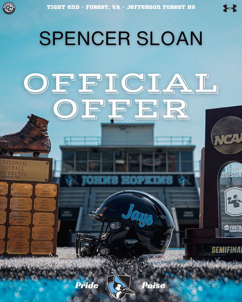 Spencer Sloan (@spencer_m_sloan) on Twitter photo After a great zoom call with the entire <a href="/JHU_Football/">Johns Hopkins Football</a> staff, honored to receive an offer from Johns Hopkins! <a href="/CoachRio55/">Mario Byrd</a> <a href="/CoachWodicka/">Dan Wodicka</a> <a href="/_BJ_Hill7/">B.J. Hill</a> <a href="/CoachHorvatits/">Alex Horvatits</a> <a href="/Coach_Crews/">J.T. Crews</a> <a href="/CoachHarlo/">David Harlow</a> <a href="/Coach_Costadina/">Joe Costadina</a> After a great zoom call with the entire <a href="/JHU_Football/">Johns Hopkins Football</a> staff, honored to receive an offer from Johns Hopkins! <a href="/CoachRio55/">Mario Byrd</a> <a href="/CoachWodicka/">Dan Wodicka</a> <a href="/_BJ_Hill7/">B.J. Hill</a> <a href="/CoachHorvatits/">Alex Horvatits</a> <a href="/Coach_Crews/">J.T. Crews</a> <a href="/CoachHarlo/">David Harlow</a> <a href="/Coach_Costadina/">Joe Costadina</a>