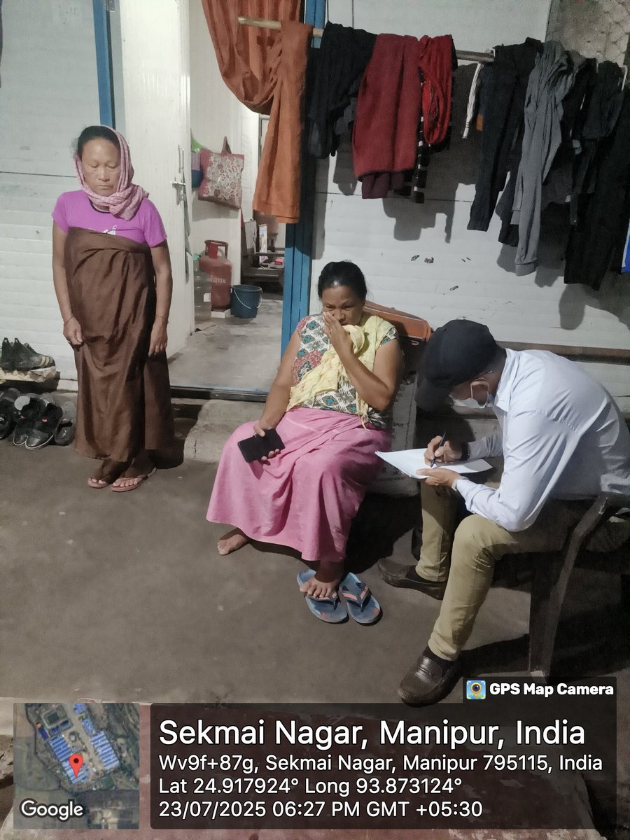 ReliefCentreM's tweet photo. Relief Camp at Mandop Yumpham, Khurkhul.
Today, during the counselling program at the Relief Camp, our team from the Centre interacted with two individuals one with visual impairment and another with hearing impairment who were recently affected by an accident. https://t.co/ll5O0B80Co