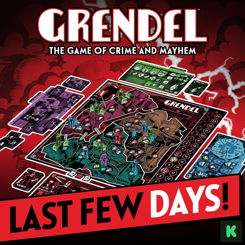 MattWagnerComic's tweet image. Hey gang...we're down to the final few days in the KS campaign for GRENDEL: THE GAME OF CRIME & MAYHEM from @offthepagegames! Check out the stretch goals that have been unlocked and get yours today...before it's too late! A must for GRENDEL collectors!
kickstarter.com/projects/mindm…