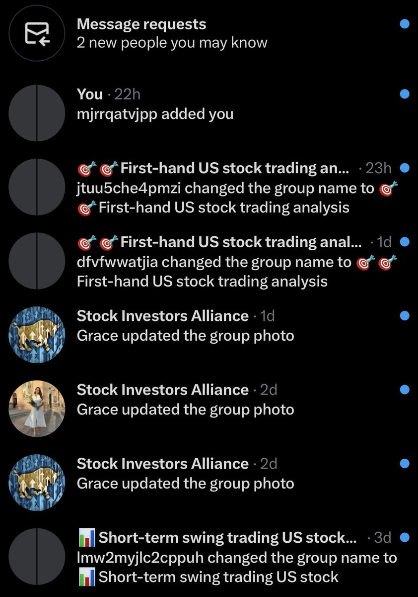 Super stoked that bots can circumvent DM requests by making large group chats and now my inbox is inundated with these, great work team