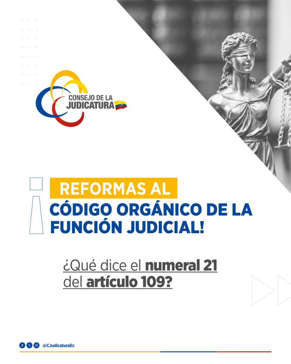 AzuayCJ's tweet image. 📖 #ReformasCOFJ

El art. 109 del COFJ incorpora como falta gravísima el incremento patrimonial injustificado en servidores judiciales. 🚨 Es causal de destitución y puede conllevar acciones penales o civiles.

🔗 Conoce más: tinyurl.com/529rwzpj

#JusticiaResponsable ⚖️