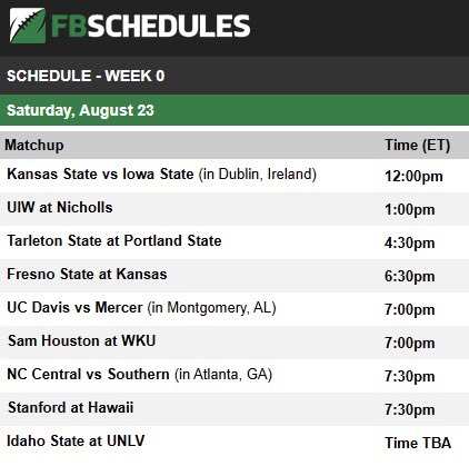 Week Zero is exactly 1 month away 🏈